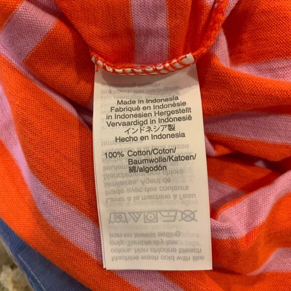 NWT J. Crew Orange & Pink Stripe Tank - SIZE MEDIUM - Picture 6 of 7